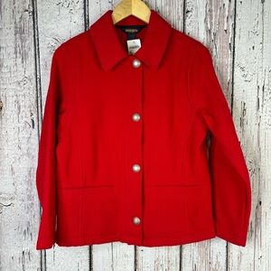 🏷️NWT NOS New Vintage‎ Woolrich Red Wool Jacket Blazer Size Small Metal Buttons
